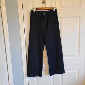 by Anthropologie wide leg cropped denim jeans